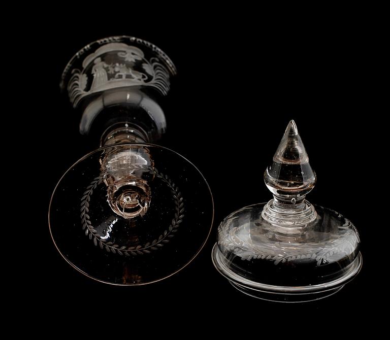 LOCKPOKAL, glas, Tyskland, 1800-tal.