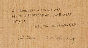 Robert Wilhelm Ekman, väitetty, Alexander Lauréuksen mukaan, "Juutalainen rabbiini lukemassa raamattua perheelleen".