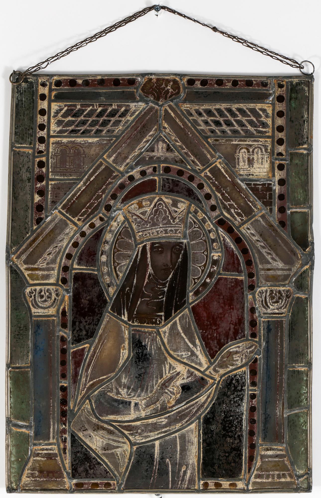 BLYGLASFÖNSTER, 2 st, 1800-tal.