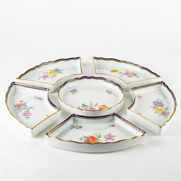 Cabaret, 6 delar, porslin, Meissen, Tyskland, 1900-talets första hälft.