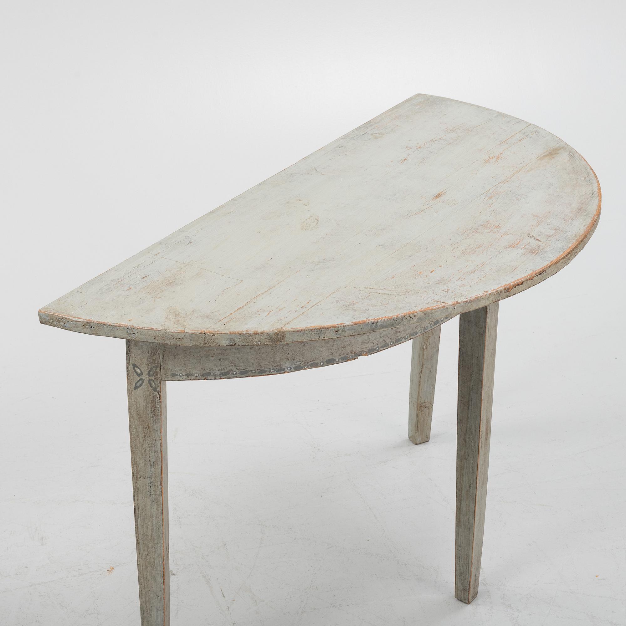 A painted pair of side tables, 19th Century.