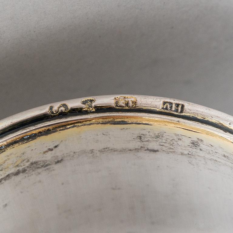 A parcel-gilt silver chalice maker's mark of Aron Gustaf Hochman (Martikainen), Sortavala, 1852.