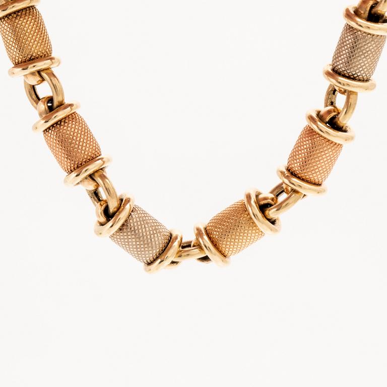 Armband 14K vitt, rosé och gult guld, Italien.