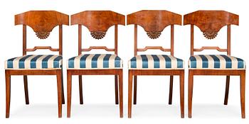282. A SET OF FOUR EMPIRE CHAIRS.