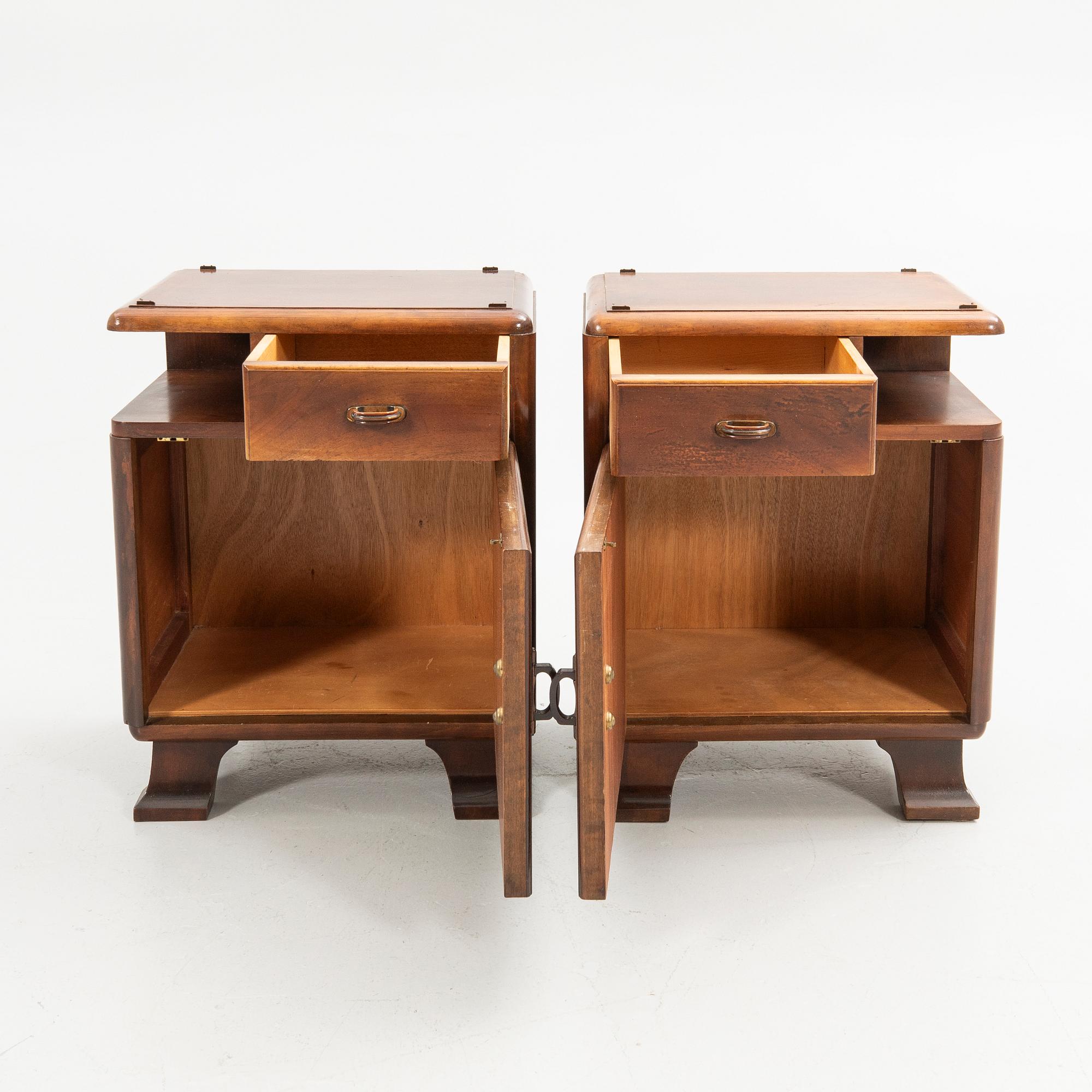 Nightstands, a pair, first half of the 20th century.