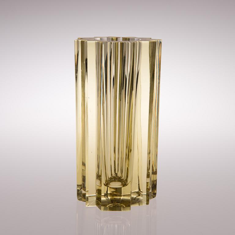 An early 1970s glass vase signed Aimo Okkolin Riihimäen lasi Oy.