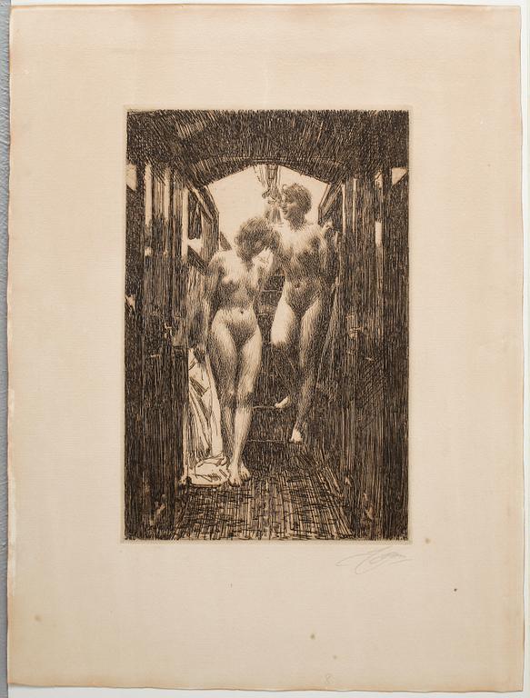 ANDERS ZORN, Etsning, utförd 1917, signerad med blyerts.