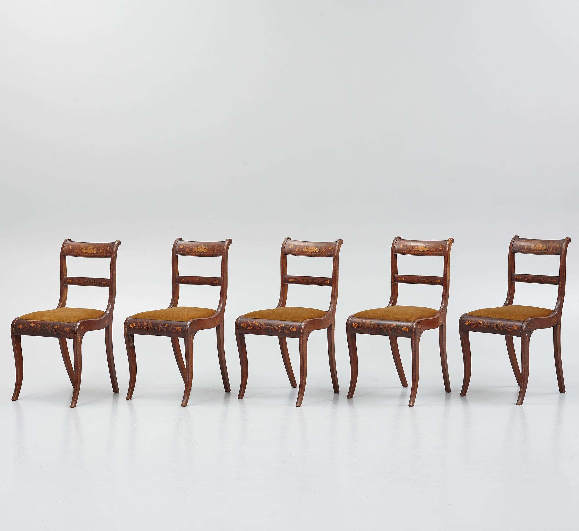 A six-piece Empire furniture suite, the Netherlands, first half of the 19th Century.