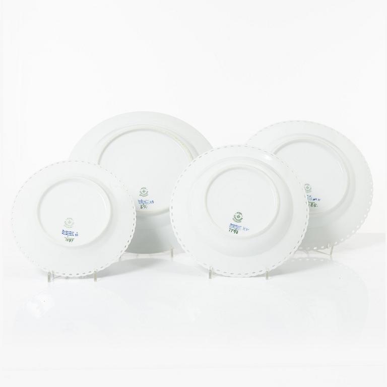 Royal Copenhagen, dinner and coffee service, 81 pcs, Blue Fluted, Full and Half Lace.