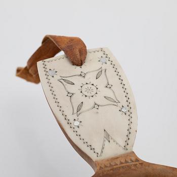 Nikolaus Fankki, half-horn knife and cup, signed.