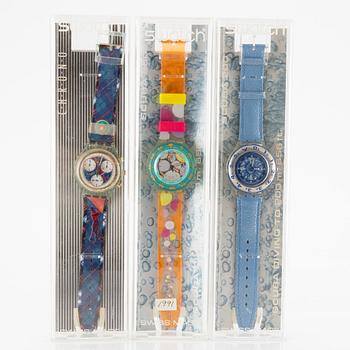 Parti med 18 Swatch-klockor från omkring 1990, "No Reserve".