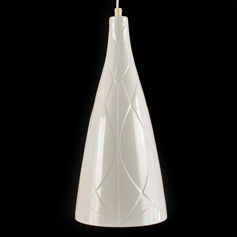 TAKLAMPA, porslin, Carl Harry Stålhane, Rörstrand, 1900-talets mitt.