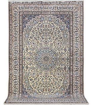 A carpet, Nain, part silk, 6 laa, c. 283 x 180 cm.