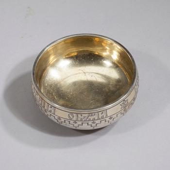 SALTKAR, förgyllt silver, Ryssland, S.Petersburg 1800-talets slut.