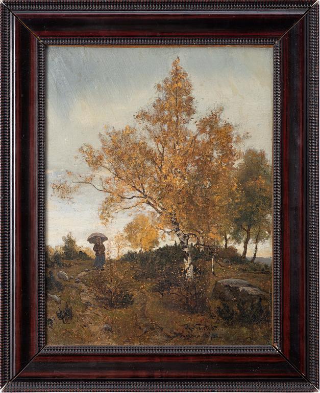 Reinhold Norstedt, Woman in an Autumn Landscape.