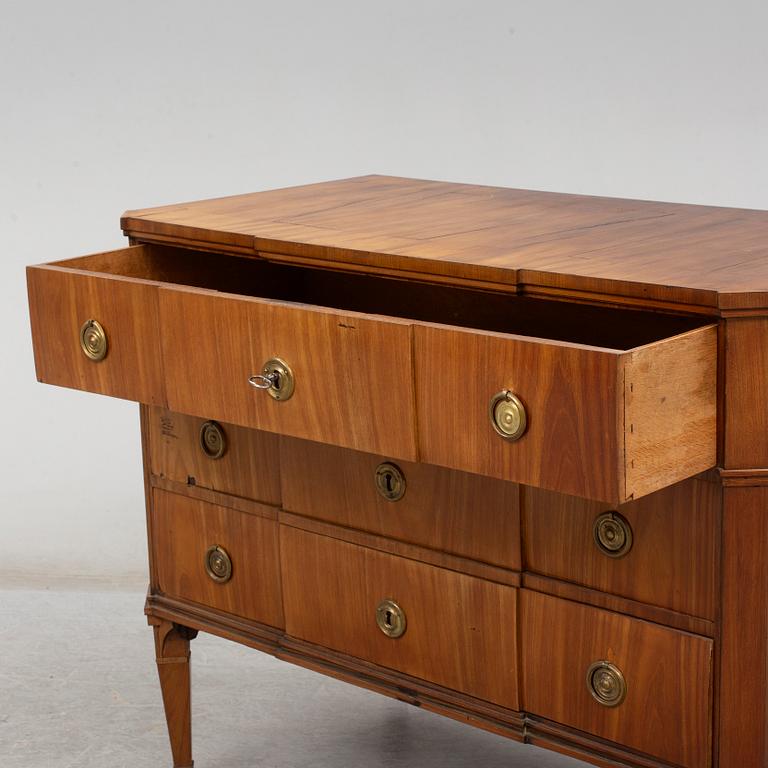 a late gustavian chest of drawers from around 1800.