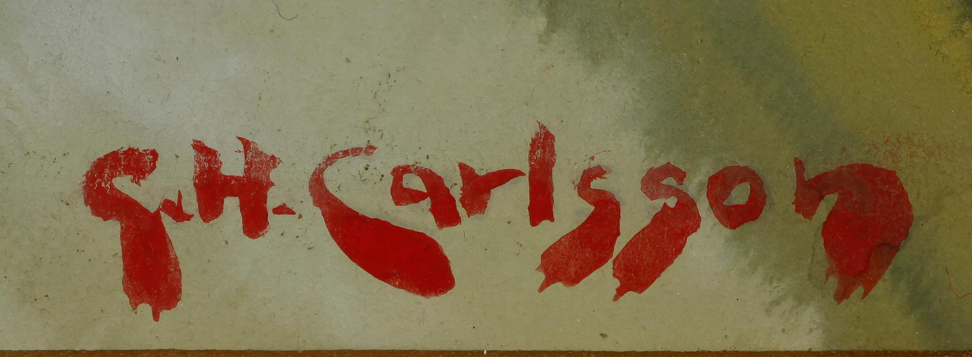 GUSTAV HERBERT CARLSSON , gouache, sign och dat 11.57.