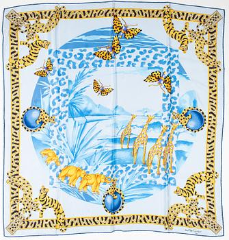 Cartier, a 'Savane Africiane' jacquard silk scarf.