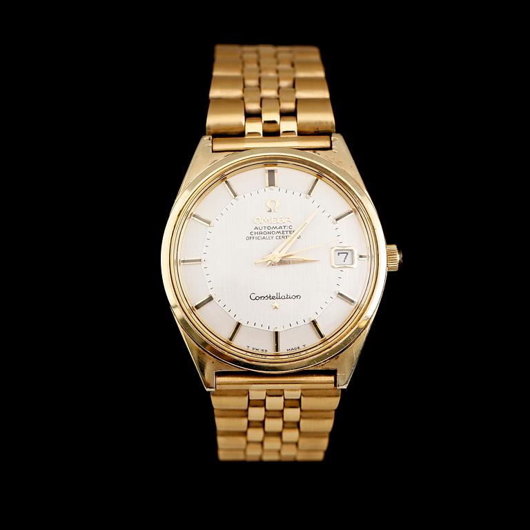 ARMBANDSUR, guld på stål, Omega Automatic Chronometer Officially Certified, Constellation.