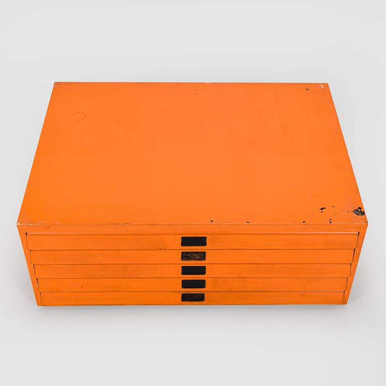 Filing drawer, third quarter of the 20th century.
