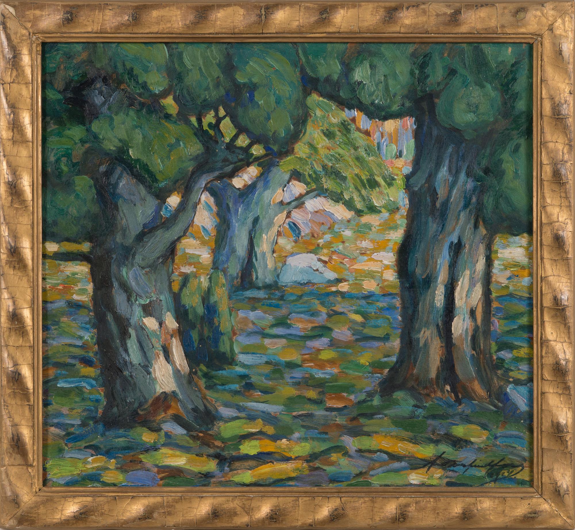 Anton Lindfors, oil on board, signed and dated 1914.