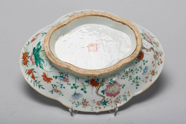 SKÅLFAT, porslin, Kanton, 1800-talets mitt.