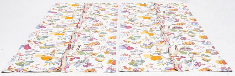 Josef Frank, curtains, a pair, "Vegetable Tree", Svenskt Tenn.