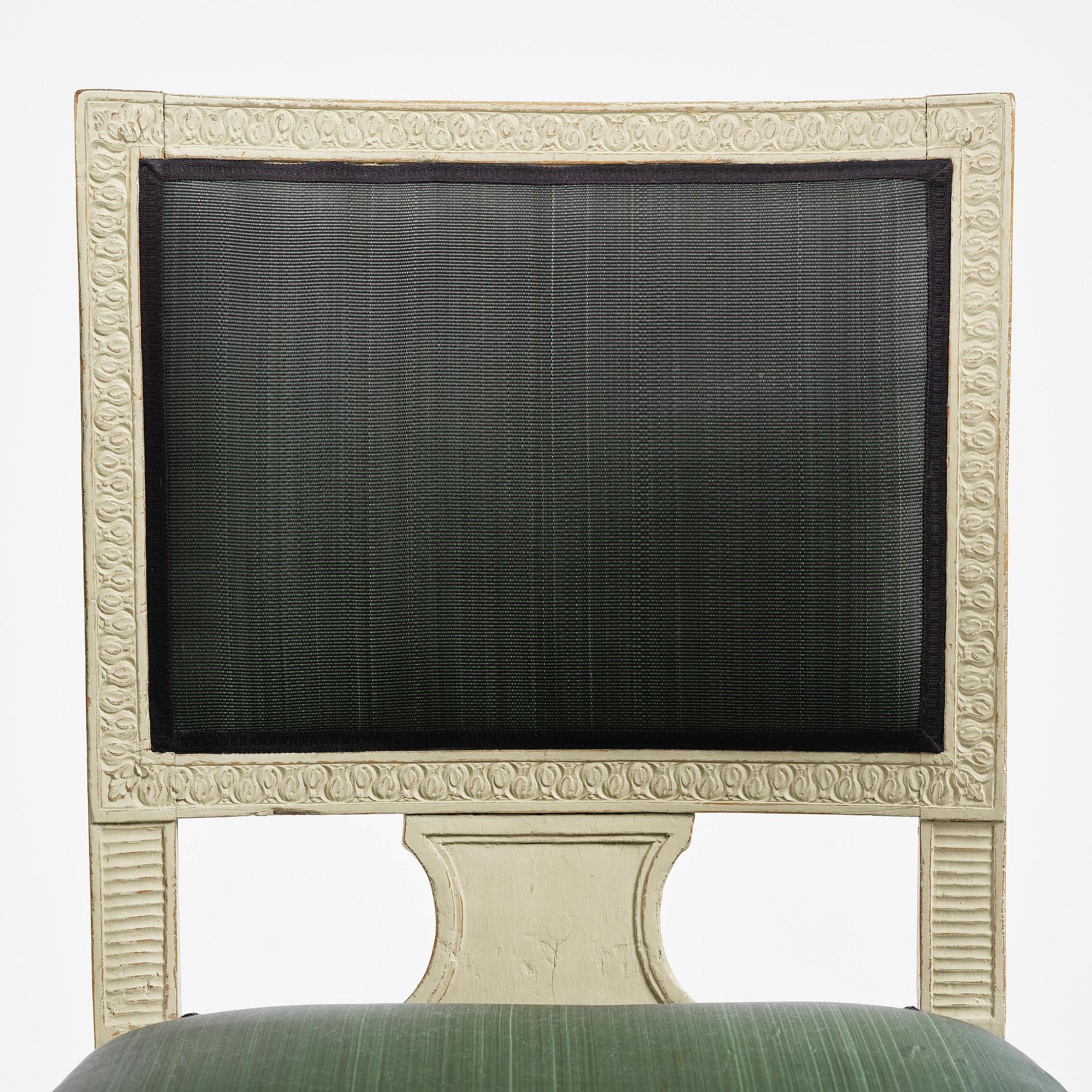 A set of eight (6+2) klismos-chairs attributed to C. J. Wadström (master 1788-1816).