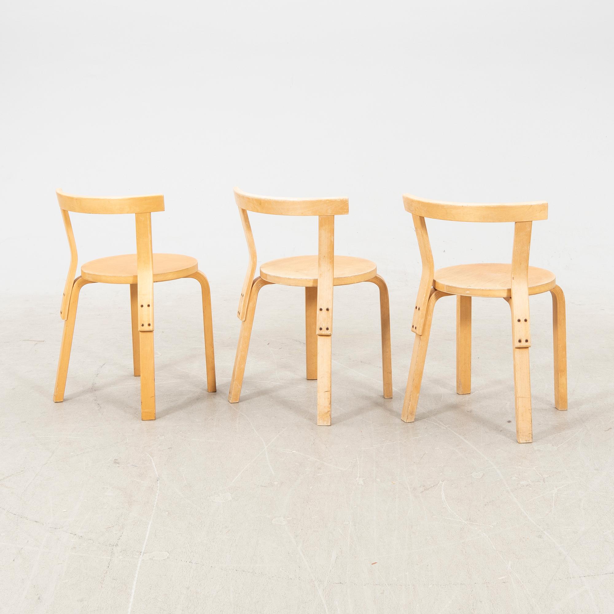 Alvar Aalto, Stolar 3 st modell 68 Artek Finland 1900-talets senare del.