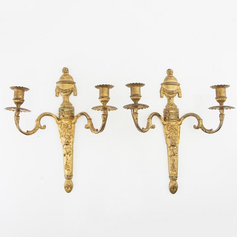 Wall appliqués, a pair in Louis XVI style, circa 1900.