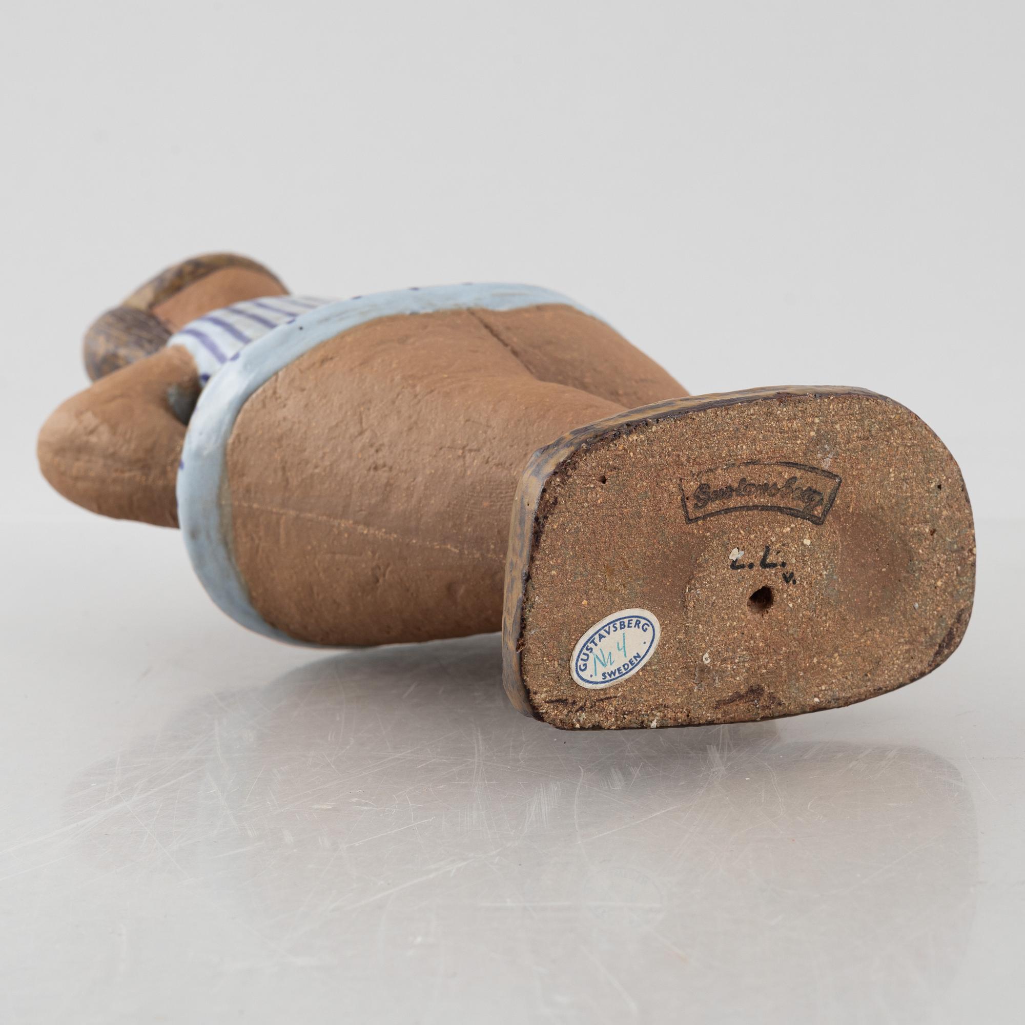 Lisa Larson, figurin, stengods, "Dora", ur serien "ABC-flickor", Gustavsberg.