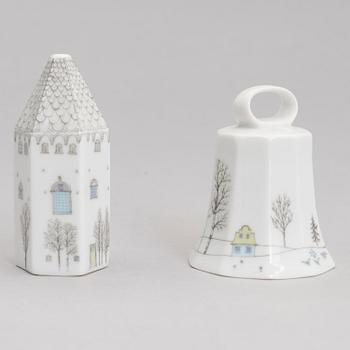 TAPIO WIRKKALA ja RUT BRYK. Posliiniesineitä. 7 osaa. "Winterreise" & "Polygon". Rosenthal. 1900-luvun loppu.