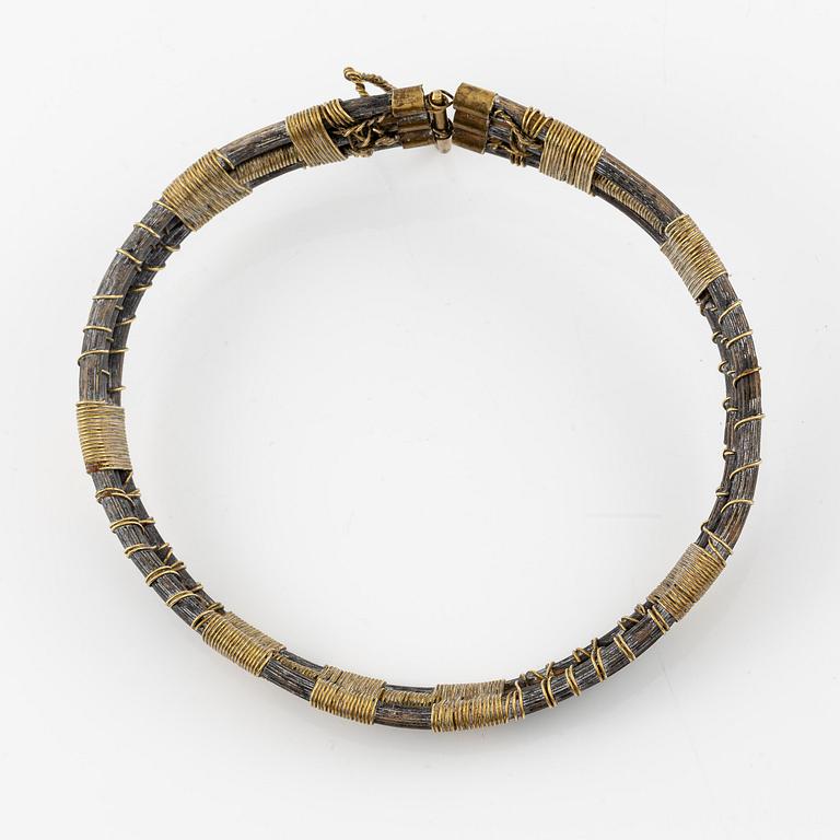Vivianna Torun Bülow-Hübe, a necklace, brass and rattan, Stockholm executed in her own workshop late 1940's.