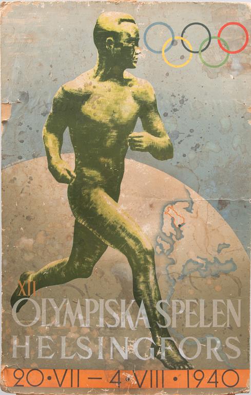 ILMARI SYSIMETSÄ, KISAJULISTE, XII. Olympiska Spelen Helsingfors 1940.