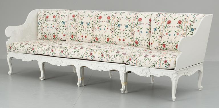 A sofa in the style of rococo, partly 18th cent.