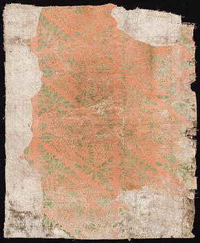 DEL AV VÄGGFÄLT, MÅLAD VÄV, DELSBO HÄLSNINGLAND MÅLAT AV GUSTAF REUTER, CA 1750.