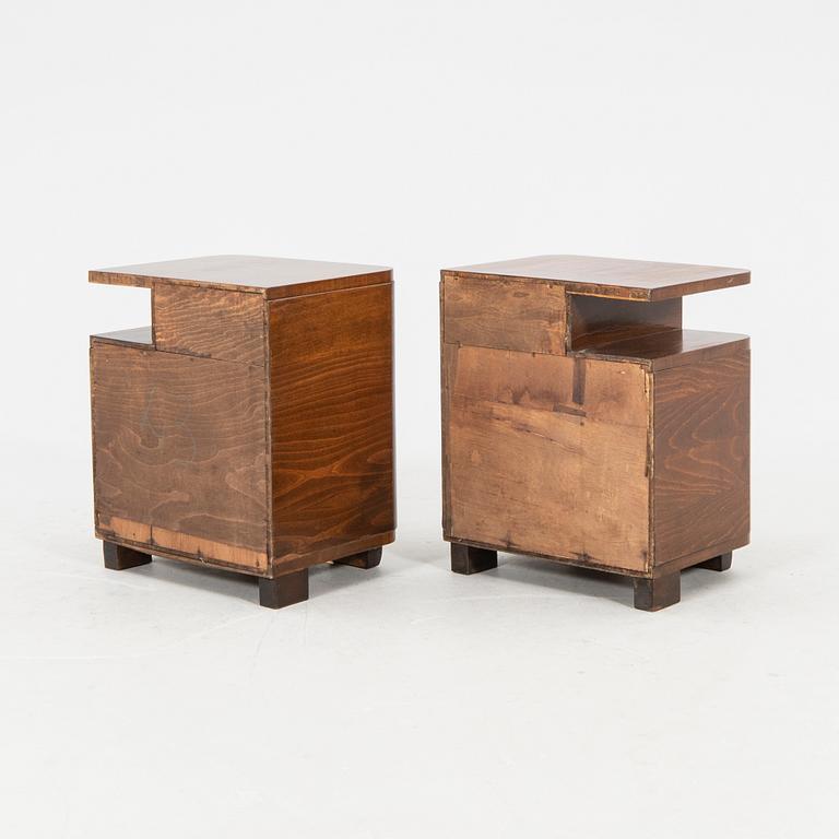 Bedside tables, a pair from the first half of the 20th century.