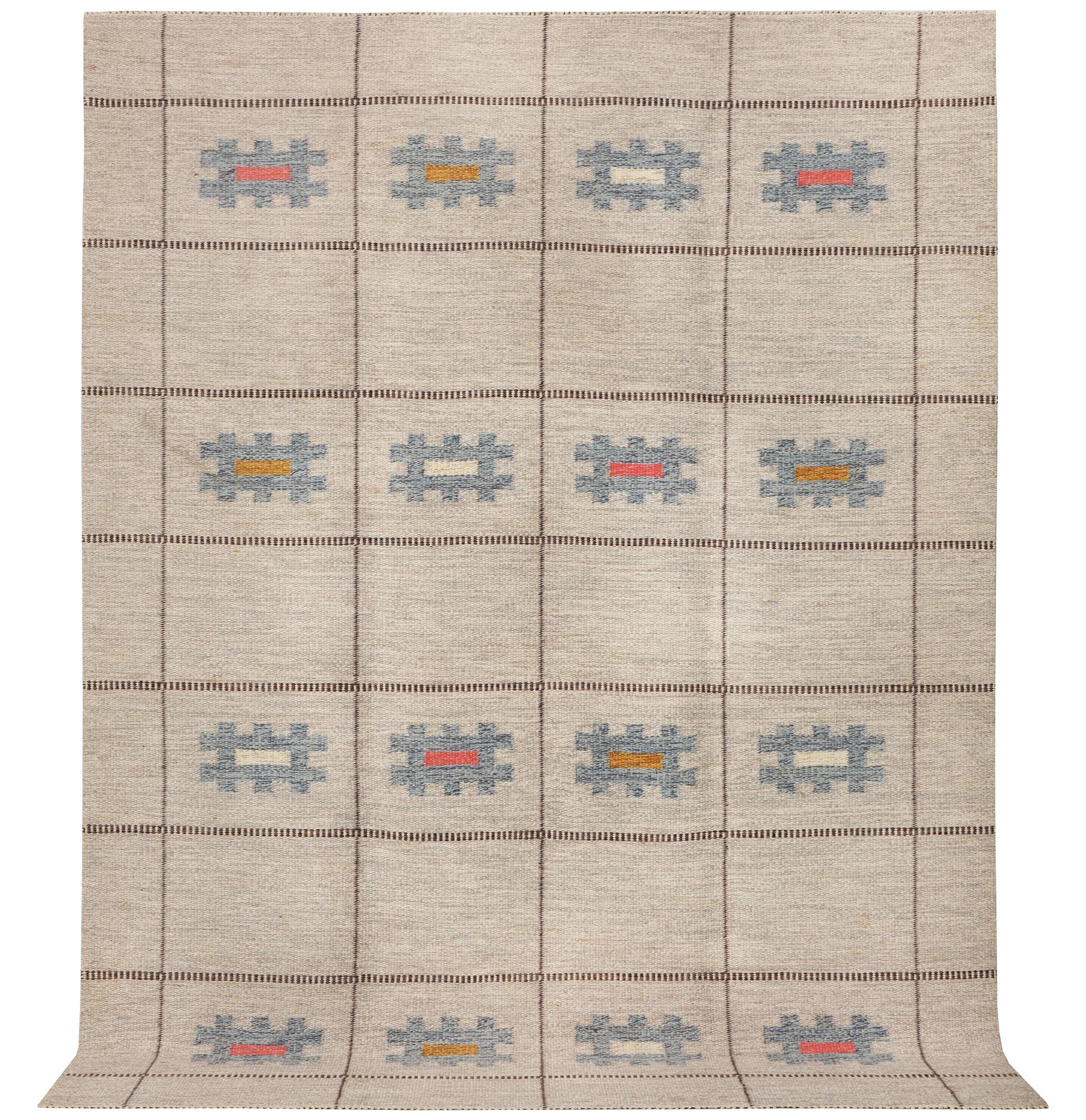 A Swedish flat weave carpet, c. 253 x 189 cm.