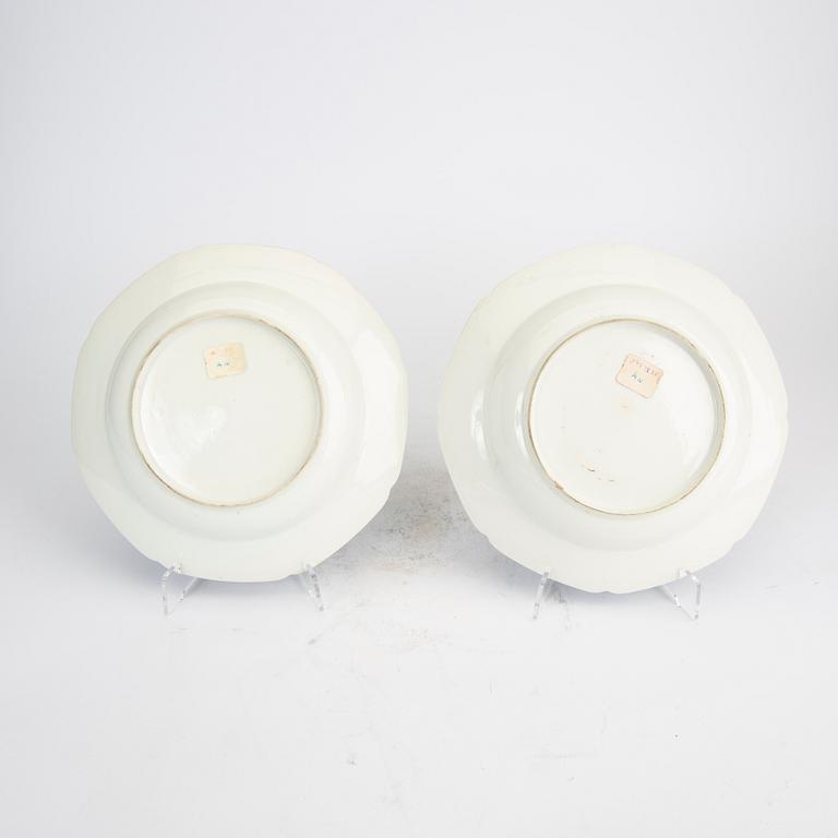 Djupa tallrikar 5 st Kina omkring 1800 porslin.