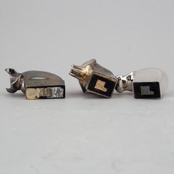 Gunnar Cyrén, figuriner, 3 st, silverpläterad zink, Dansk Designs, Japan.