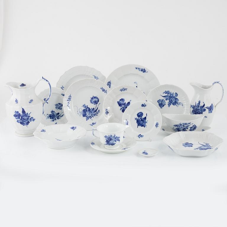 A 71-piece "Blue flower" porcelain dinner and coffee service, Royal Copenhagen, Denmark.