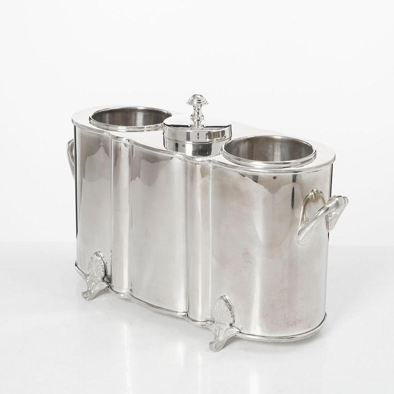 Wine cooler, silver plate, period.