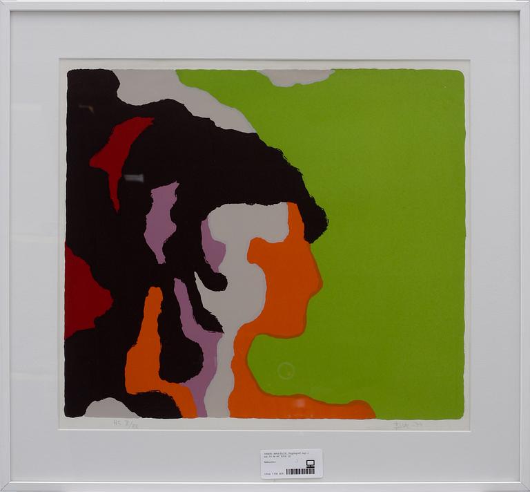 MAX BILDE, färglitografi, sign o dat -74. Nr HC X/XX.