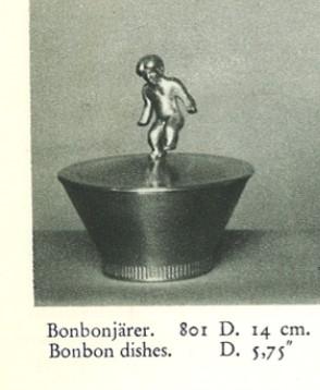 Nils Fougstedt, bonbonnière, model A801, Svenskt Tenn, Stockholm 1930.