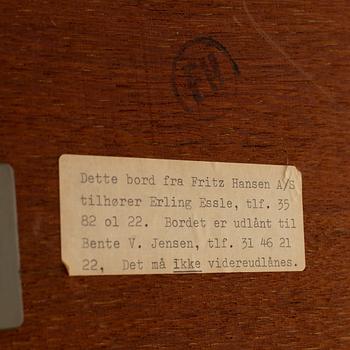 Arne Jacobsen, a model '3601' teak dining table, Fritz Hansen, Denmark, 1960's.