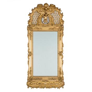 A mirror and console table, second half 20th century.