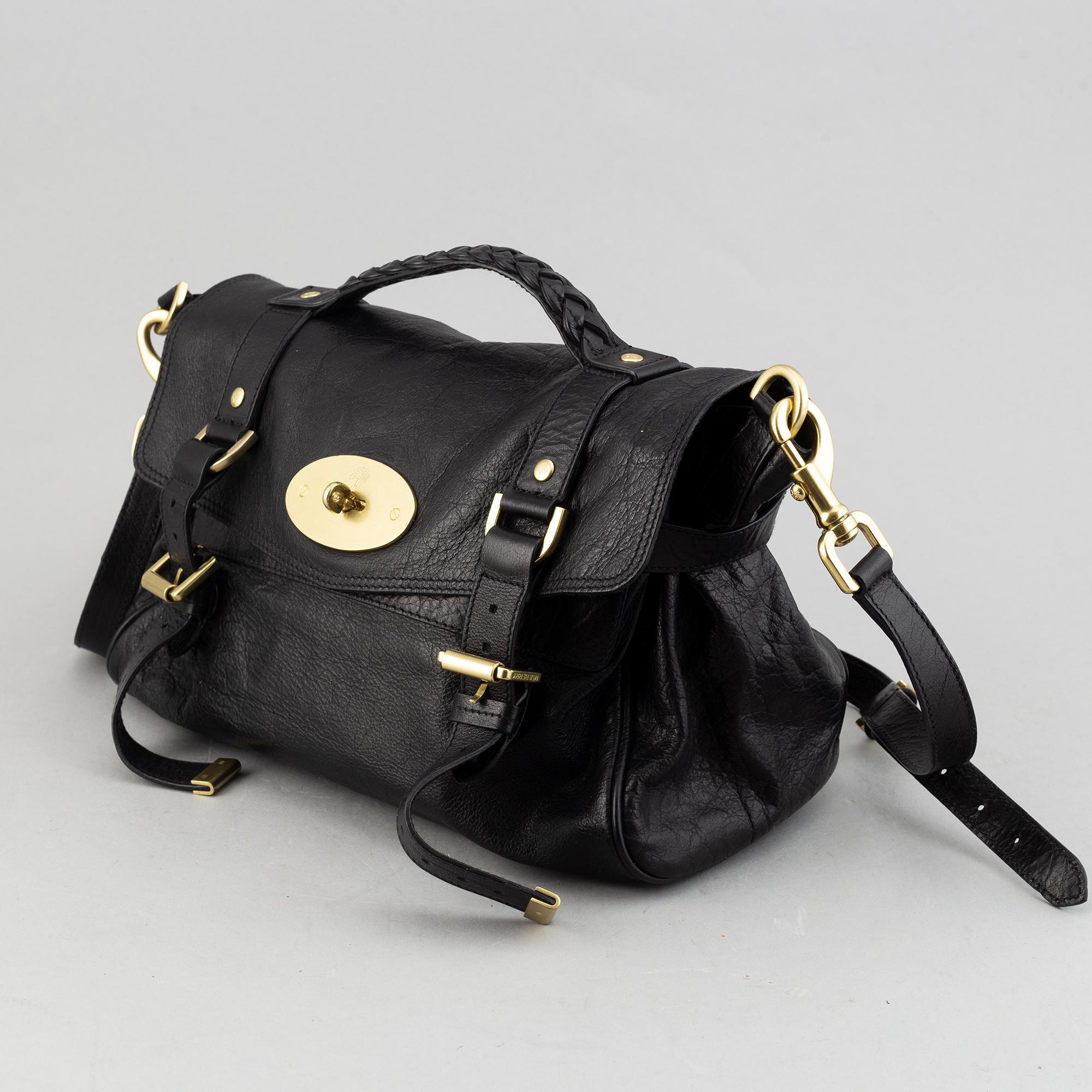 Mulberry, a black leather 'Alexa' bag.