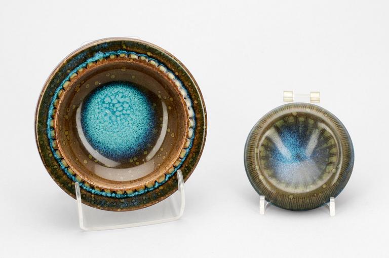 SKÅLAR, 2 st, stengods, "Farsta", Wilhelm Kåge, Gustavsberg.