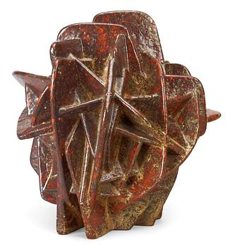 1016. A Hans Hedberg faience sculpture of a sand rose, Biot, France.