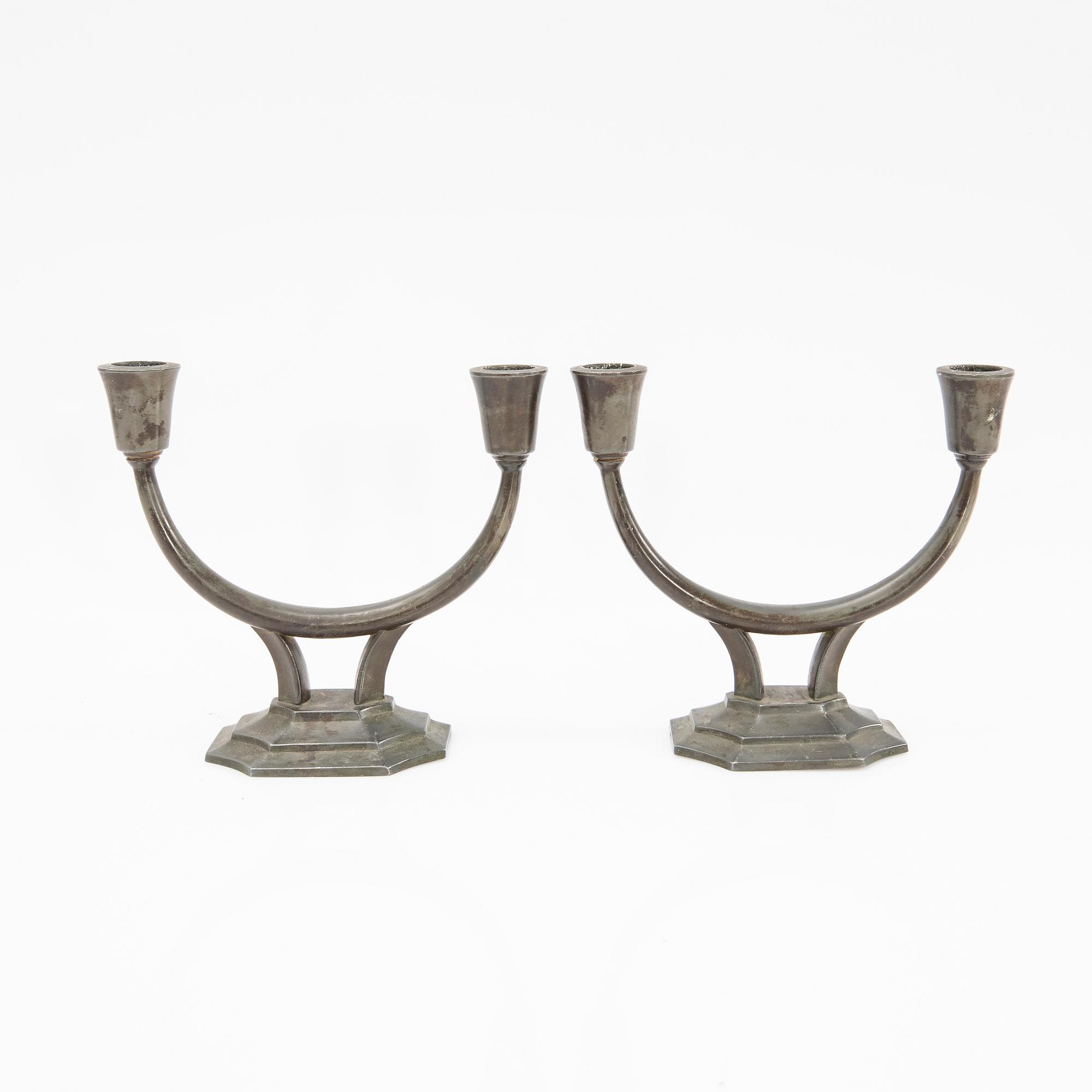 Just Andersen, Candle holders, 2 pcs, model 1372.